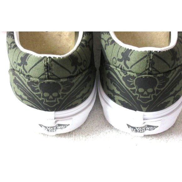 Vans Men's Classic Slip On Skull Tapestry Grape Leaf Canvas Shoes Size NIB - Picture 5 of 5